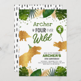 Dinosaur Birthday Inbjudan 4 Vild Dino Party
