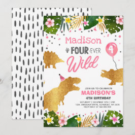 Dinosaur Birthday Inbjudan 4 Vild Dino Party