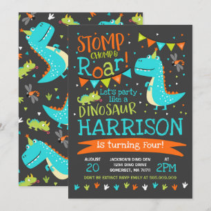 Dinosaur Birthday Inbjudan Dinosaur Roar Party