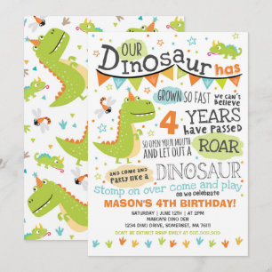 Dinosaur Birthday Inbjudan Dinosaur Roar Party