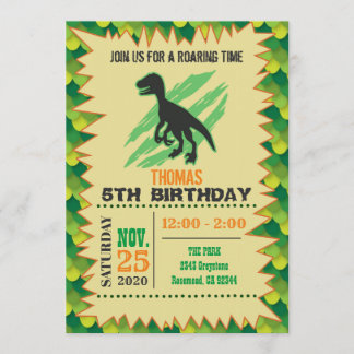 Dinosaur Birthday-inbjudan Inbjudningar