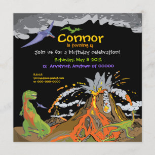 Dinosaur Birthday-inbjudan Inbjudningar