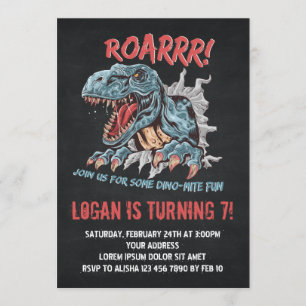 Dinosaur Birthday-inbjudan Inbjudningar
