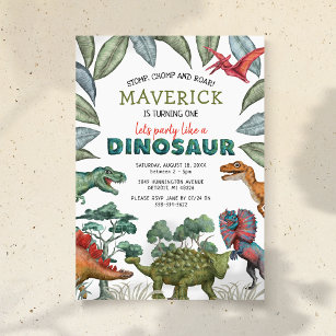 Dinosaur Birthday-inbjudan Inbjudningar