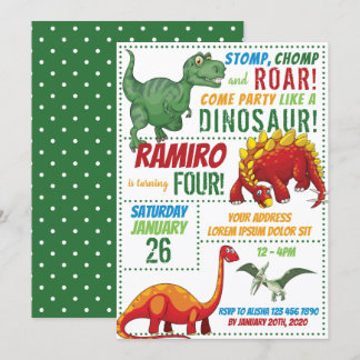 Dinosaur Birthday-inbjudan Inbjudningar