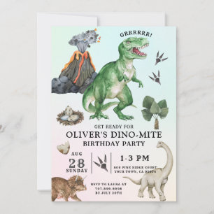 Dinosaur Birthday-inbjudan Inbjudningar