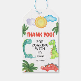 Dinosaur Birthday-inbjudan Presentetikett