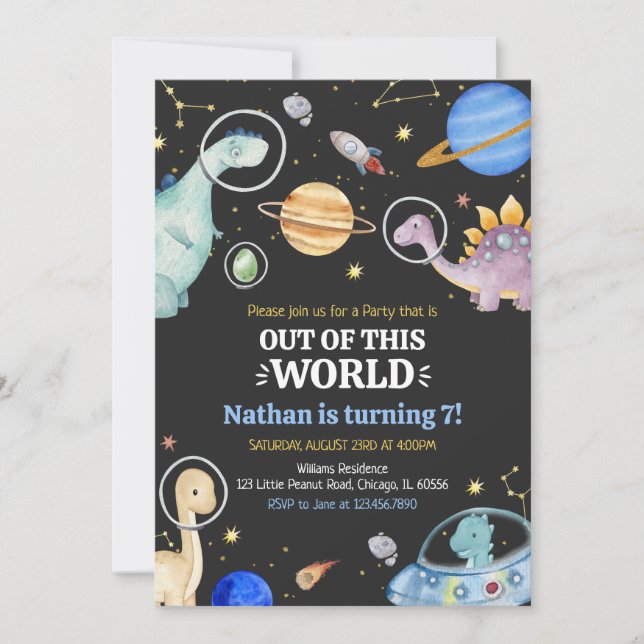 Dinosaur Birthday Inbjudningar (Framsida)