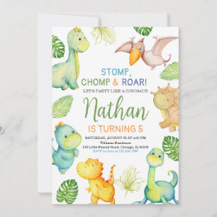 Dinosaur Birthday Inbjudningar