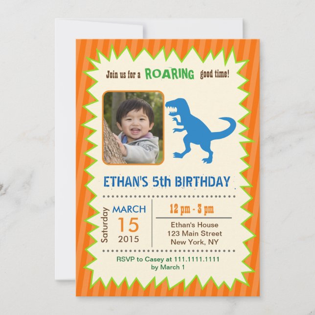 Dinosaur Birthday-inbjudningar Inbjudningar (Framsida)
