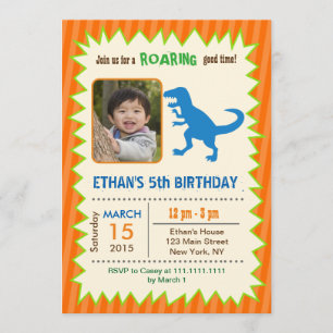 Dinosaur Birthday-inbjudningar Inbjudningar
