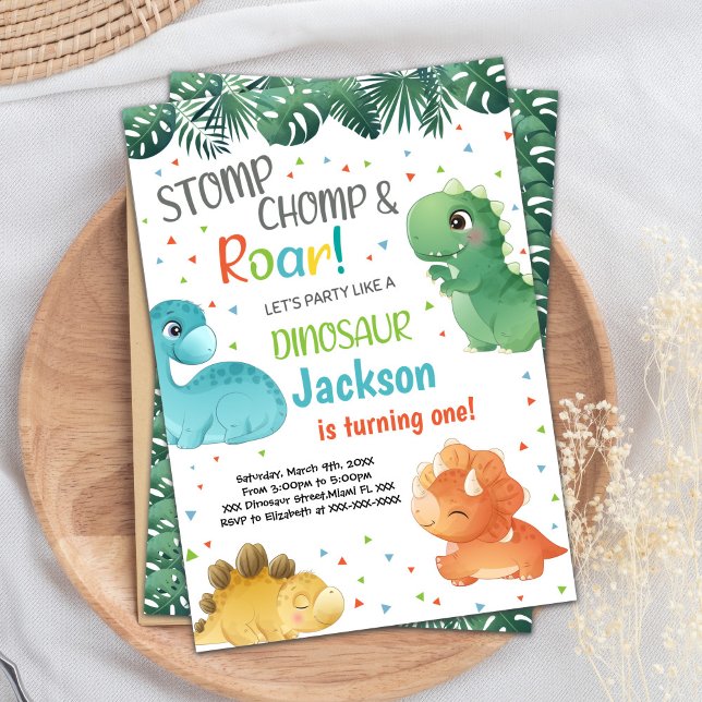 Dinosaur Birthday-inbjudningar Inbjudningar (Dinosaur Birthday Invitations)
