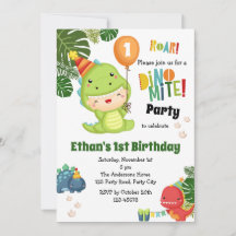 Dinosaur Birthday Investigation Boy 1st Cute Dino