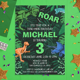 Dinosaur Birthday Kids Boy Dino Trex Jurassic Inbjudningar