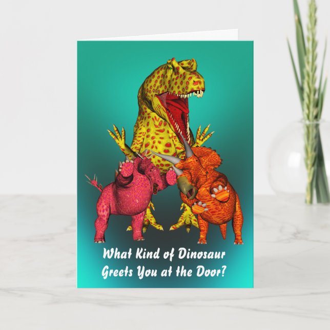 Dinosaur Birthday Kort (Framsida)