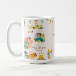 Dinosaur Birthday Mugg Gift - eget namn och foto