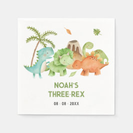 Dinosaur Birthday Napkins - Boy Kids Trex Pappersservett