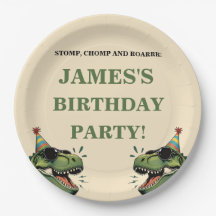 Dinosaur Birthday Papper Plate Kids Party