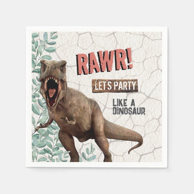 Dinosaur Birthday Pappersservett (Framsidan)