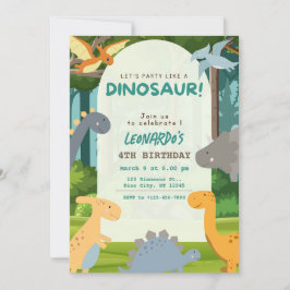 Dinosaur Birthday Party Inbjudningar