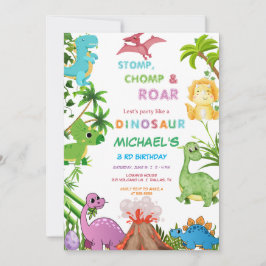 Dinosaur Birthday Party Inbjudningar