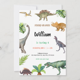 Dinosaur Birthday Party Invitation Inbjudningar