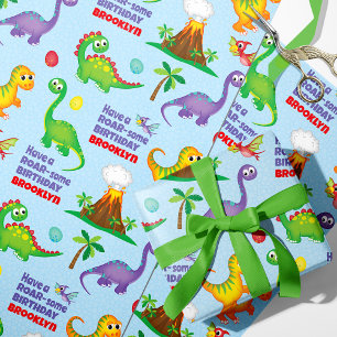 Dinosaur Birthday Personlig Presentpapper