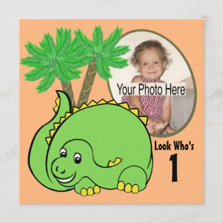 Dinosaur Birthday Photo Inbjudningar