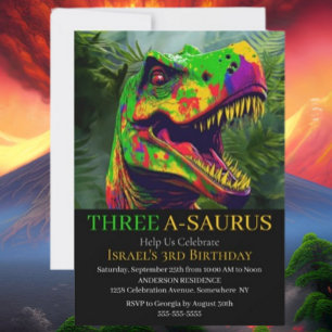 Dinosaur Birthday Safari-inbjudan Inbjudningar
