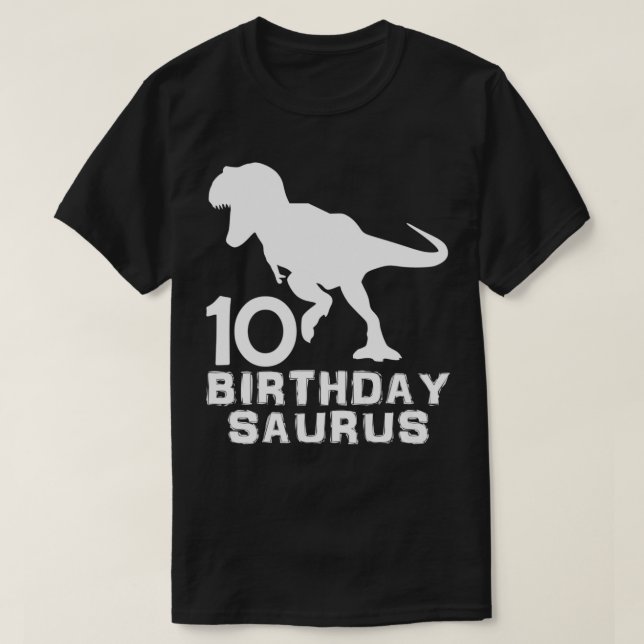Dinosaur Birthday saurus 10:e 10-årsjubileet T Shirt (Design framsida)