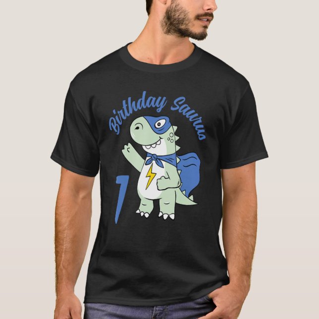 Dinosaur Birthday Saurus 7:e Birthday T Shirt (Framsida)