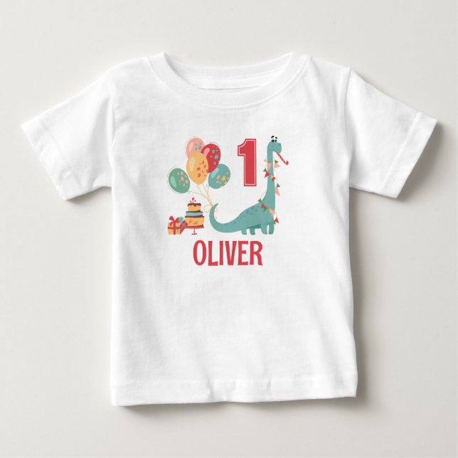 Dinosaur Birthday Shirt | Familjetema Shirt DINO1 T Shirt (Framsida)