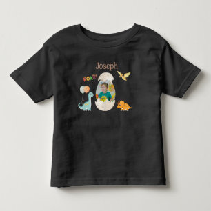 Dinosaur Birthday Småbarn Outfit - eget namn T Shirt