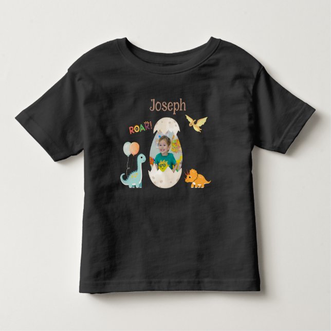 Dinosaur Birthday Småbarn Outfit - eget namn T Shirt (Framsida)