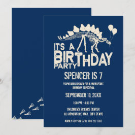 Dinosaur Birthday Stegosaurus med ballonger Inbjudningar