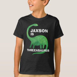 Dinosaur Birthday T-Shirt - Valfri ålder - Lägg ti