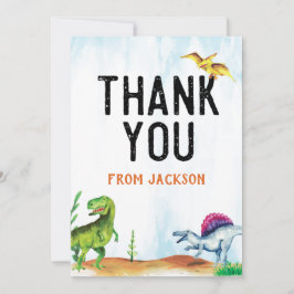 Dinosaur Birthday Tack du Card Kort