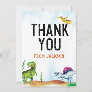 Dinosaur Birthday Tack du Card Kort