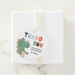 Dinosaur Birthday Tack Gåvor Etiketter
