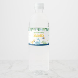 Dinosaur Birthday Vattenflaskor Etikett