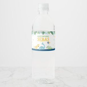 Dinosaur Birthday Vattenflaskor Etikett