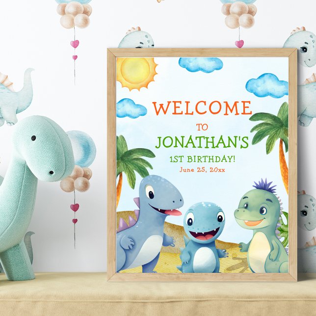 "Dinosaur Birthday Wall Decoration Room Poster (Skapare uppladdad)