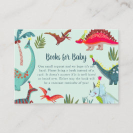 Dinosaur Blue Baby Shower Bok Request-hölje Tilläggskort