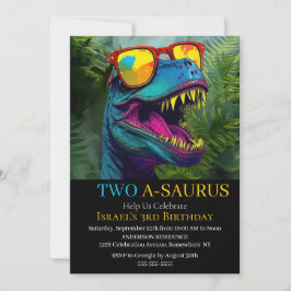 Dinosaur Blue Birthday Celebration Inbjudningar