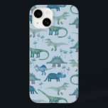 Dinosaur Blue Mönster<br><div class="desc">Många blå dinosaurier,  Tyrannosaurus rex,  Spinosaurus,  Stegosaurus,  Diplodocus och Triceratops. Hjälp! Originalkonst av Nic Squirrell.</div>