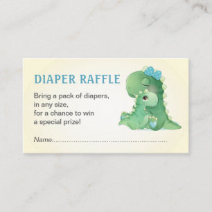 Dinosaur Blue Pojke Shower Diaper Raffle Biljett Tilläggskort