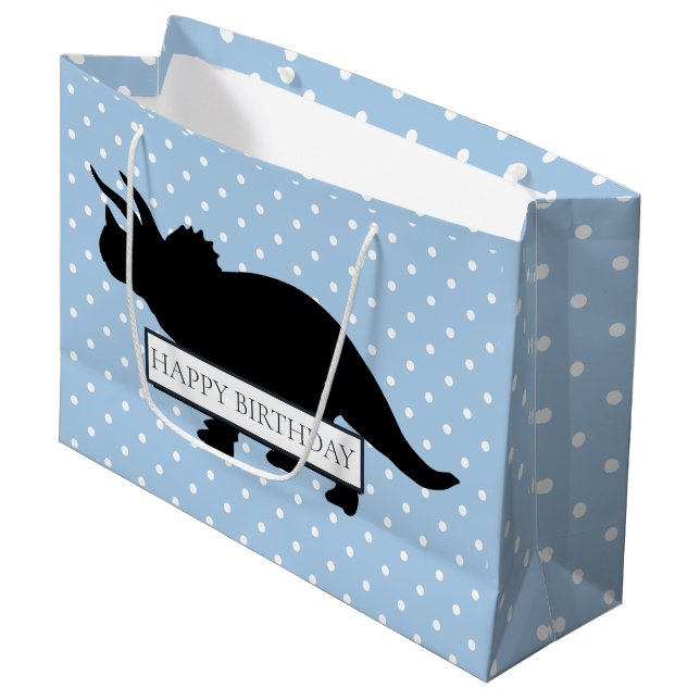 Dinosaur Blue Poker Mönster Large Boy Bag (Framsidan Vinklad)