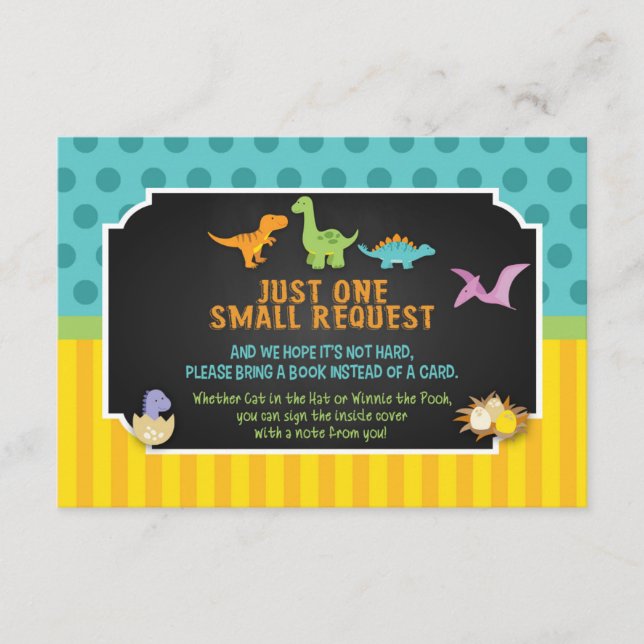 Dinosaur Bokar för Baby-kort Tilläggskort (Framsida)