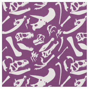 Dinosaur Bones (Lila) Tyg