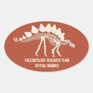 Dinosaur Bones Paleontology Anpassade Badge Ovalt Klistermärke